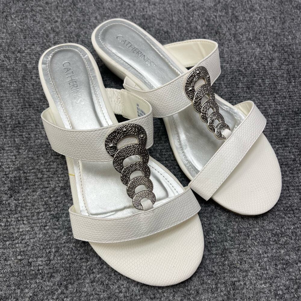 Catherines Womens Slip On Sandals Sue Size 9 W